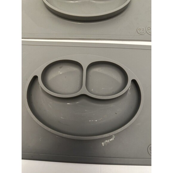 EZPZ Mat Gray Suction Placemat Plate Silicone Set of 2 - Picture 3 of 4
